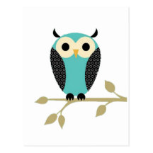 Blue Owl On Limb Post Card