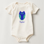 Blue Owl Personalized Organic Baby Onesie zazzle_shirt