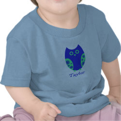Blue Owl Personalized Organic Baby Onesie shirt