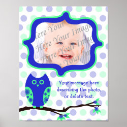 Blue Owl Personalized Scrapbook Page print