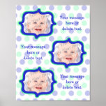 Blue Owl Personalized Scrapbook Page (Three Left) Posters