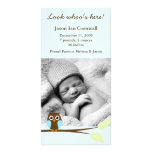 Blue Owl Photo Birth Announcements Photo Card
