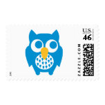 Blue owl postage stamps