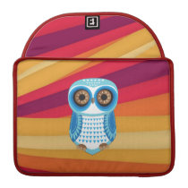 Blue Owl Red Orange Background MacBook Sleeve Macbook Pro Sleeves