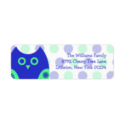 Blue Owl Return Address Labels label