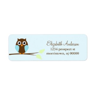 Blue Owl Return Address Labels label