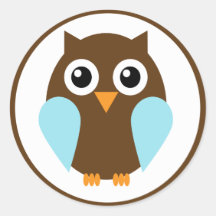 Blue Owl Round Sticker