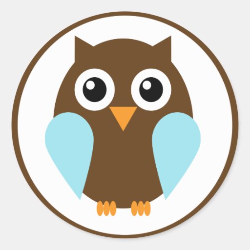 Blue Owl Round Sticker