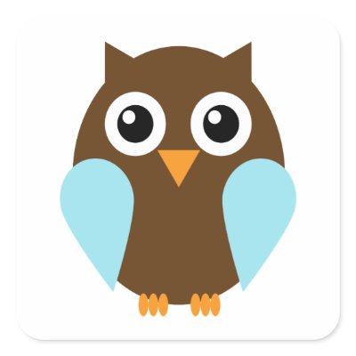 Blue Owl Square Sticker by heartlocked