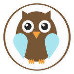 Blue Owl Round Sticker