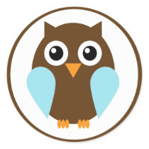 Blue Owl Round Sticker
