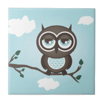 Blue Owl Trivet Tile