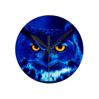 BLUE OWL WALL CLOCK