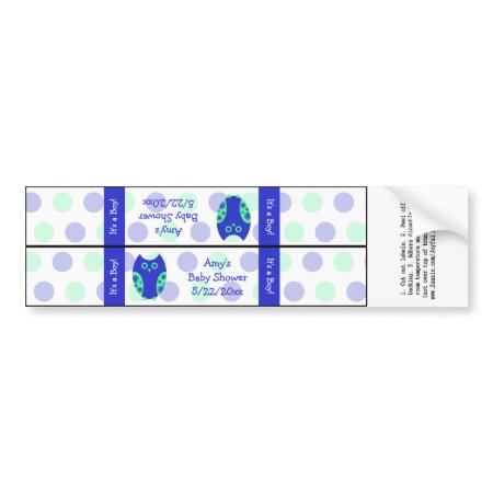 Monogram Stickers on Blue Owl Water Bottle Labels Personalized Bumper Sticker