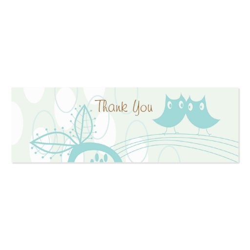 Blue Owls In Love Custom Thank You Gift Tag / Business Card Templates (back side)