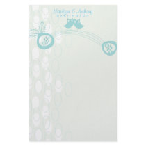 Blue Owls In Love Personal Thank You Stationery by fatfatin_blue_knot Blue Owls In Love Personal Thank You Stationery