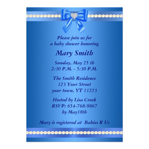 Blue Pacifier Baby Shower Invitation