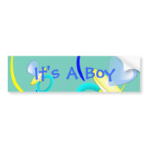 Blue Pacifier It's A Boy Bumper Sticker bumper stickers