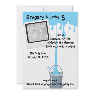 Blue Paint Birthday Party Invitations by EnduringMoments