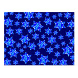 Blue Paint Splatter Jewish Star Postcards