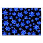 Blue Paint Splatter Jewish Stars Card