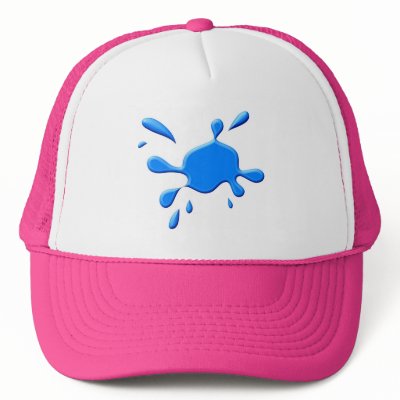Blue Paint Splodge Mesh Hats by prawny