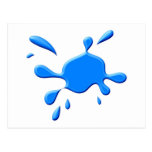 Blue Paint Splodge Postcard