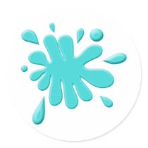 Blue Paint Splodge Stickers