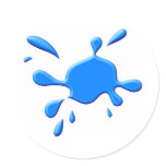 Blue Paint Splodge Stickers