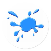 Blue Paint Splodge Stickers