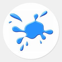 Blue Paint Splodge Stickers
