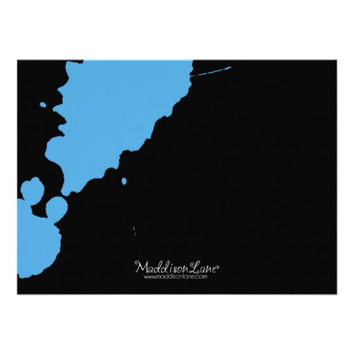 Blue Paintball Splatter Paintball Birthday Party Custom Announcement