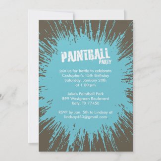 birthday party invitations target
 on Blue Paintball Splatter Party Invitations invitation