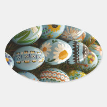 Blue Painted Easter Eggs Sticker