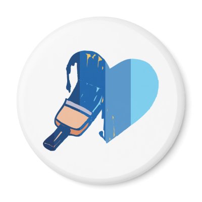 Blue Painted Heart Refrigerator Magnet by holidayme
