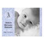 Blue Paisley Baby Boy Announcement