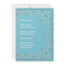 Blue Paisley Bandana Invitation