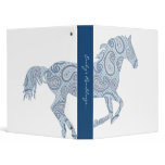 Blue Paisley Horse Vinyl Binders