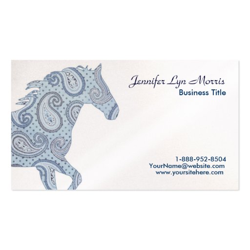 Blue Paisley Horse Business Cards