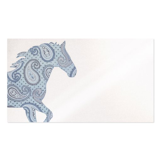 Blue Paisley Horse Business Cards (back side)