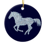 Blue Paisley Horse Christmas Tree Ornaments
