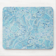 Blue Paisley Mousepad