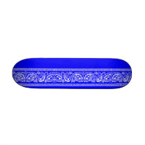 Blue Paisley Skateboard Mini