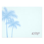 Blue Palm Tree RSVP Wedding Response Card Invite
