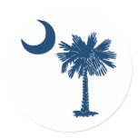 Blue Palmetto on White Sticker