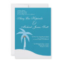 BLUE PALMTREE CARIBBEAN DESTINATION WEDDING invitation