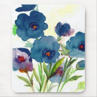 Blue pansies mousepad