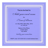 blue pansy flower all party invitation