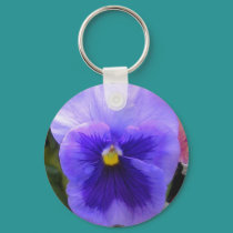 blue pansy keychains