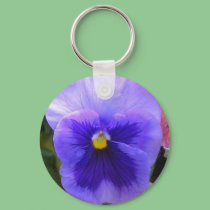 blue pansy keychains